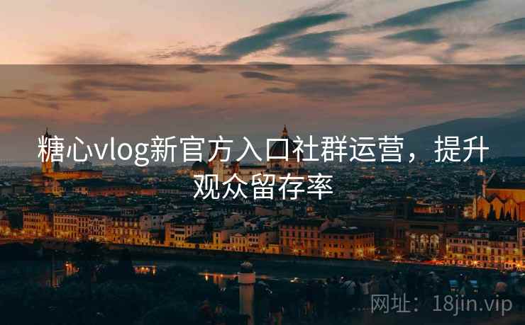 糖心vlog新官方入口社群运营，提升观众留存率