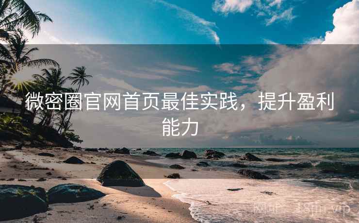 微密圈官网首页最佳实践，提升盈利能力